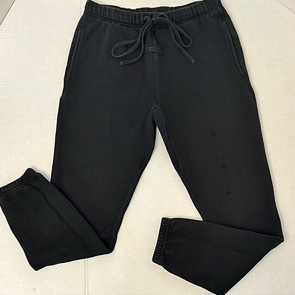 ESSENTIALS FEAR OF GOD MENS BLACK JOGGER SWEATPANTS SIZE SMALL